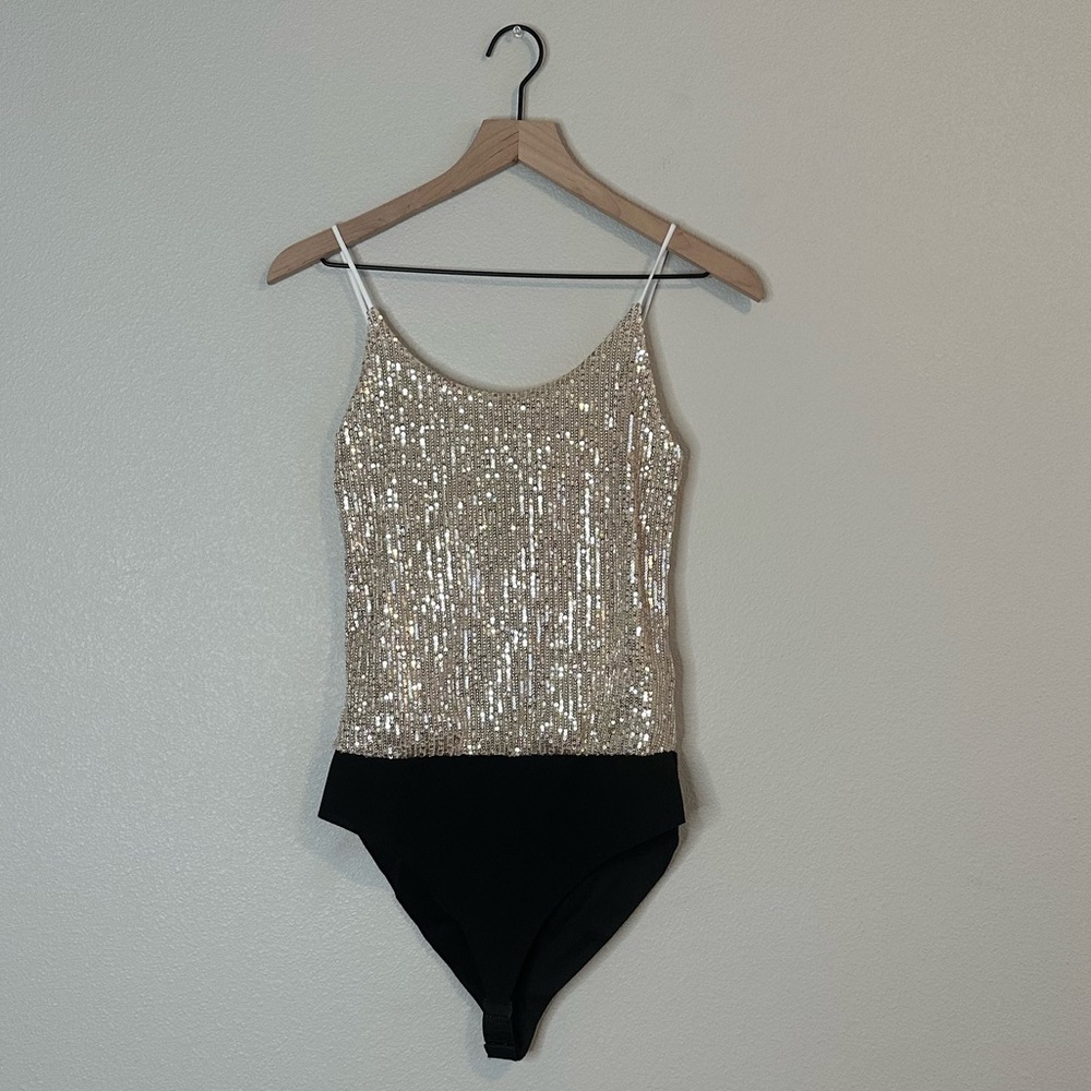 Champagne Sequin Bodysuit
